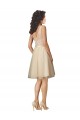Achetez Champagne Trapèze Col V Tulle Dentelle Courte Robes demoiselle d'honneur