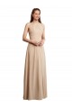 Achetez Champagne Trapèze Licou Mousseline Longue Robes demoiselle d'honneur