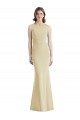 Achetez Champagne Trompette Bateau Crêpe Stretch Longue Robes demoiselle d'honneur / Robes de bal