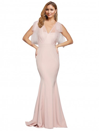 Achetez Fourreau Crêpe Stretch Tulle Longue Formelles Robes demoiselle d'honneur / Robes de soirée / Robes de bal