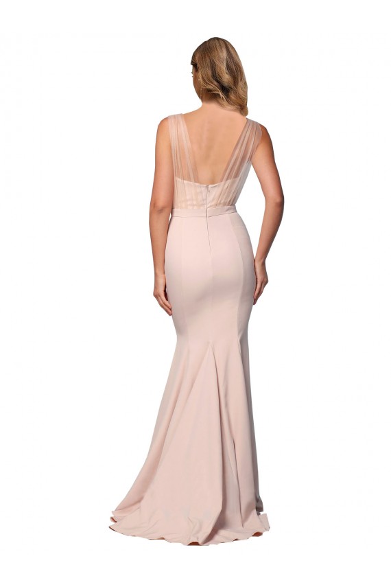 Achetez Fourreau Crêpe Stretch Tulle Longue Formelles Robes demoiselle d'honneur / Robes de soirée / Robes de bal