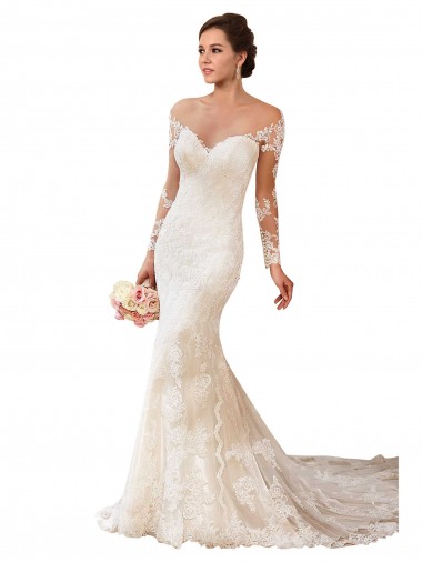 Achetez Ivoire Sirène Dentelle Robes de mariée