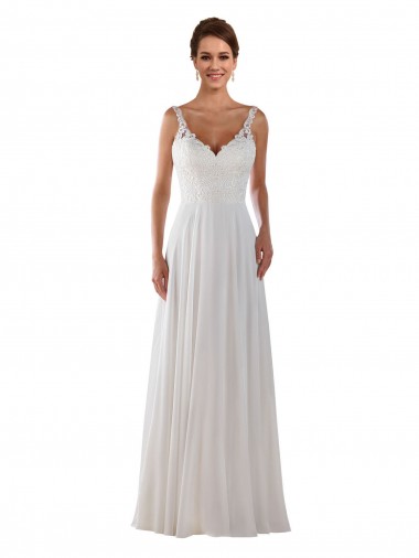 Achetez Ivoire Trapèze Mousseline Classique Boho Robes de mariée