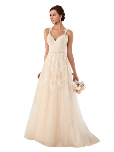 Achetez Ivoire Trapèze Tulle Dentelle Robes de mariée
