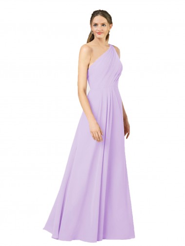 Achetez Lilas Fourreau Mousseline Longue Formelles Robes demoiselle d'honneur / Robes de soirée