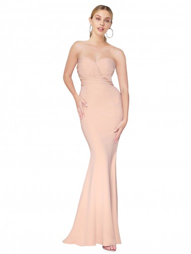 Achetez Sirène Col Haut Crêpe Stretch Longue Formelles Robes demoiselle d'honneur / Robes de soirée / Robes de bal