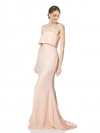 Achetez Sirène Sans bretelle Col Haut Crêpe Stretch Longue Formelles Robes demoiselle d'honneur / Robes de soirée / Robes de bal
