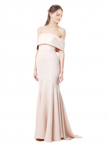 Achetez Sirène Épaule Dénudée Col Haut Crêpe Stretch Longue Formelles Robes demoiselle d'honneur / Robes de soirée / Robes de bal